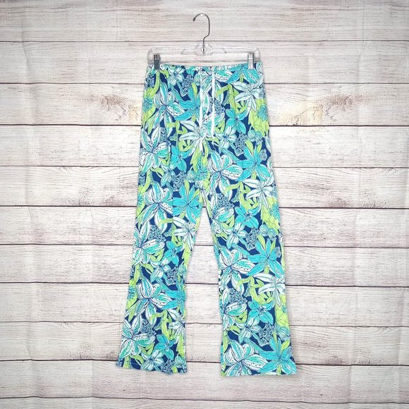 Lilly Pulitzer Other - Lilly Pulitzer Pick of the Bunch Pajama Pants, Blue & Green Floral, Size Medium